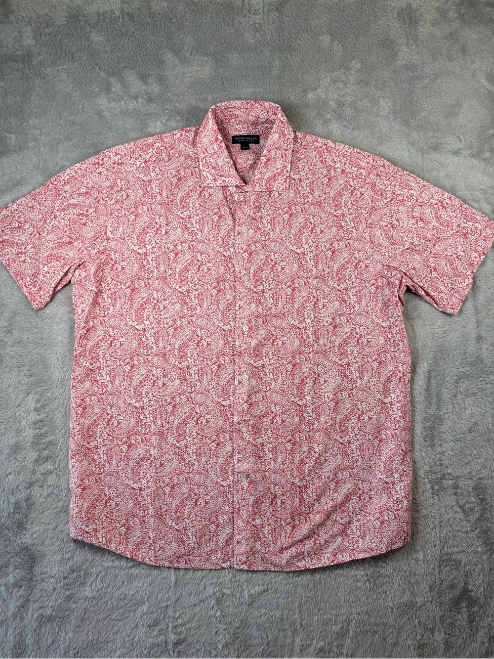Peter Millar Crown Crafted Seersucker Paisley Cotton Shirt‎ Men’s Large